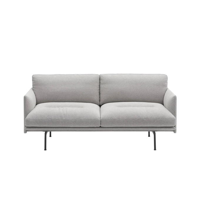 Canapé OUTLINE SOFT 2 places tissu Clay 12/noir MUUTO