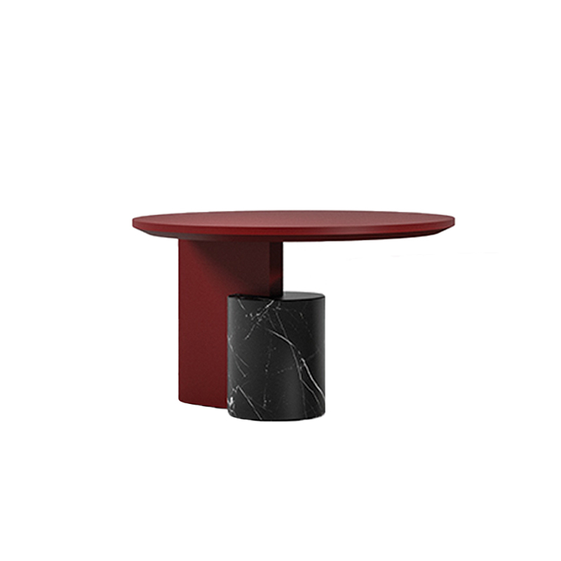 Table basse SENGU LOW Ø 65 Amaranto / Marbre Marquina CASSINA