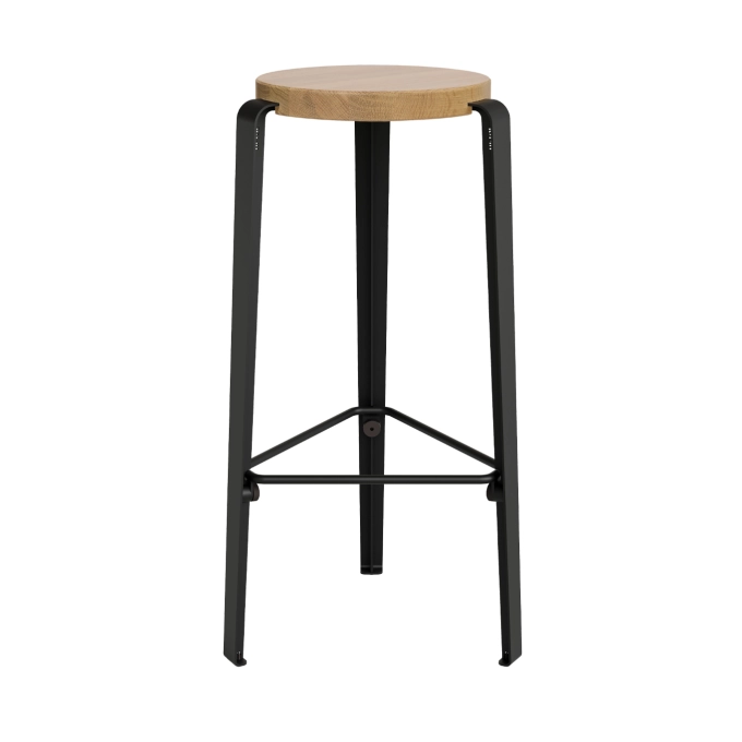 Tabouret haut BIG LOU Chêne Noir graphite TIPTOE