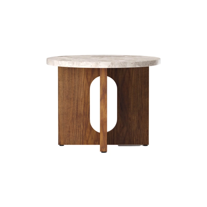 Table basse ANDROGYNE Ø 50 Noyer/ Kunis Breccia AUDO COPENHAGEN