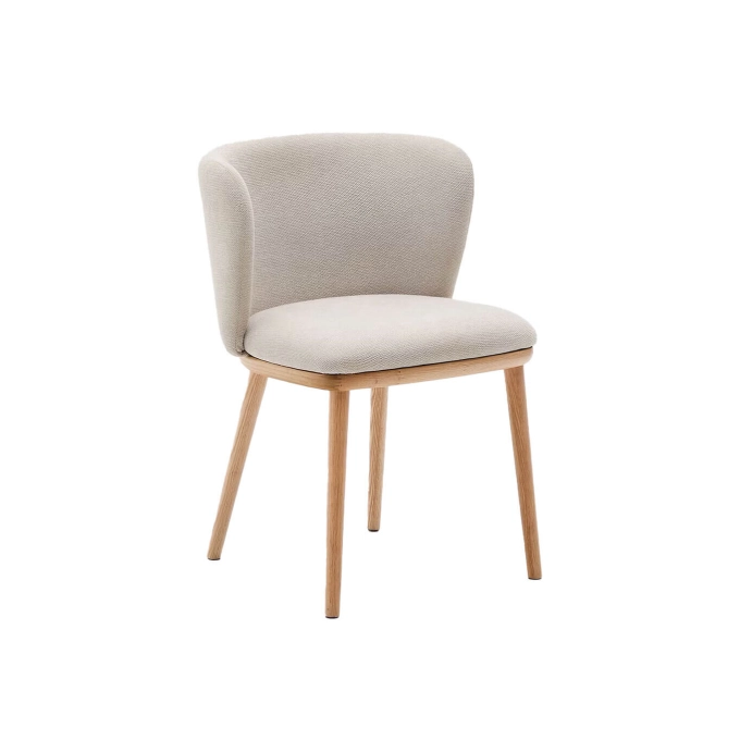 CISELIA Chenille Beige / Frêne Naturel KAVE HOME