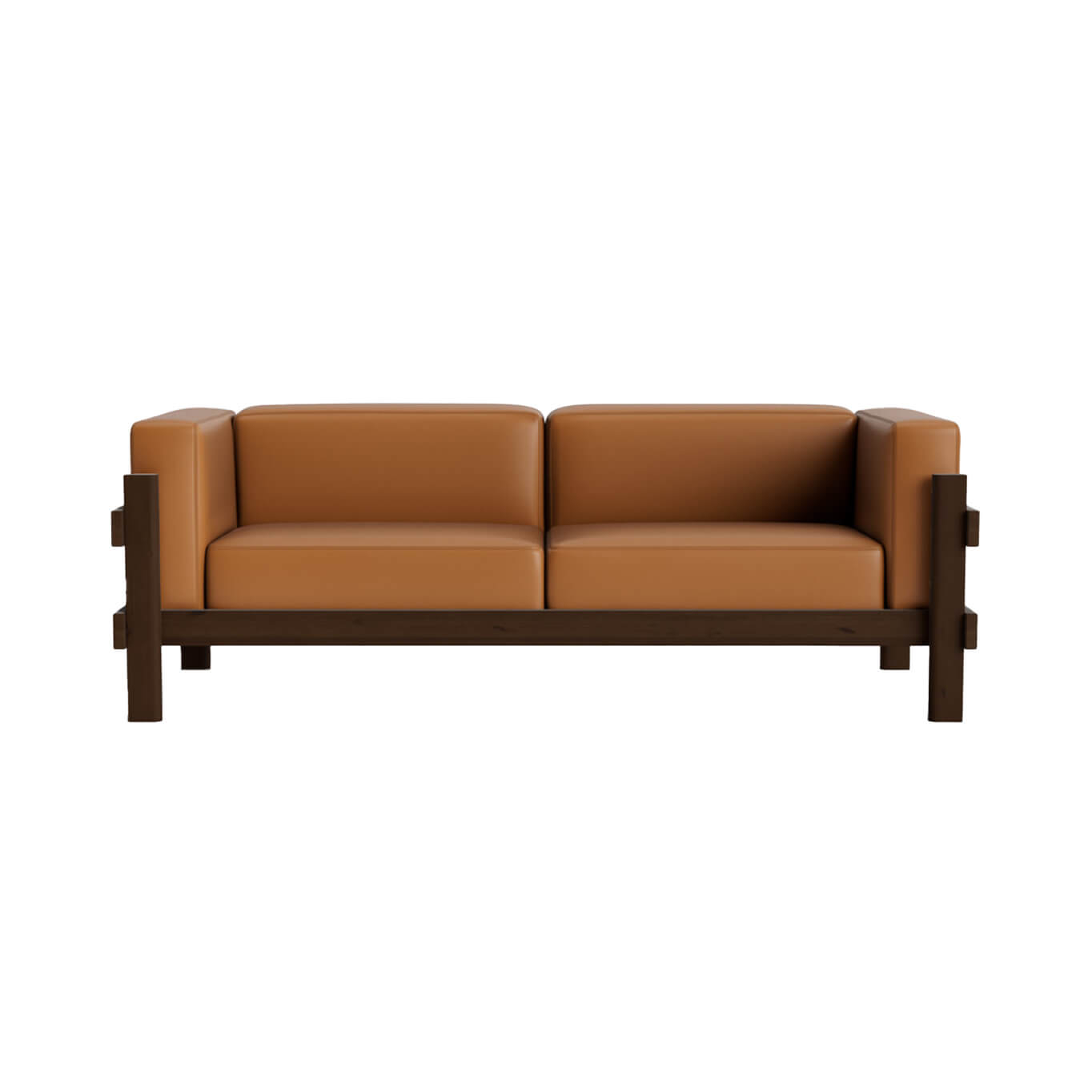 Sofa KUBE Dark Brown Pine/ Ultra Leather Cognac NORMANN COPENHAGEN