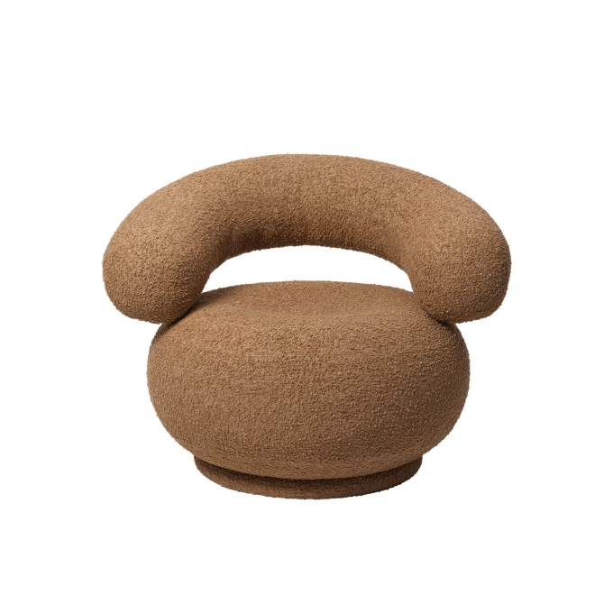 Easy chair ORBO Raw Bouclé Tan FERM LIVING