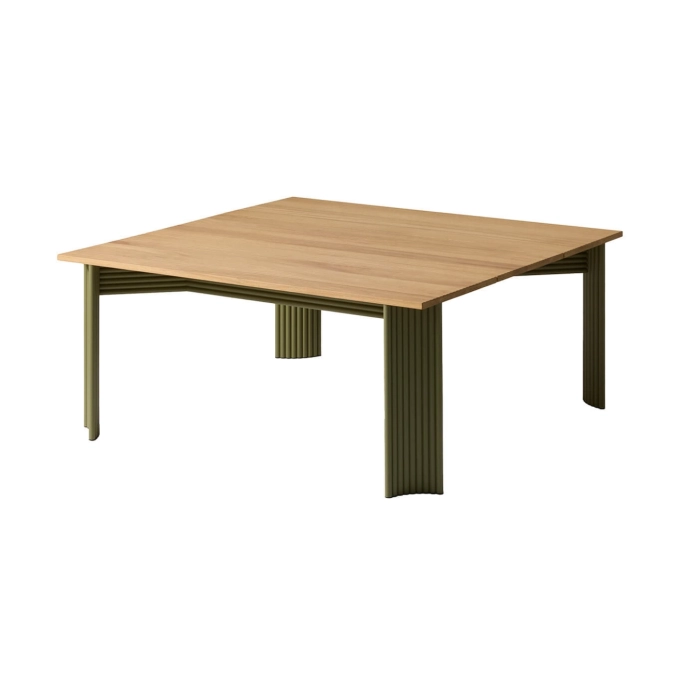 Table extérieure VIDALENTA 170x170 Iroko/ Vert Mousse CASSINA