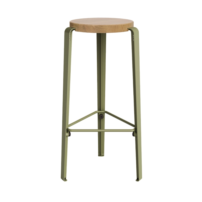 Tabouret haut BIG LOU Chêne/Vert Kaki TIPTOE