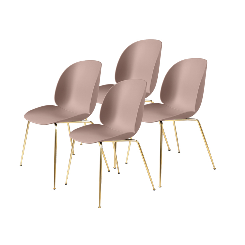 Chaise BEETLE Set de 4 Rose doux GUBI