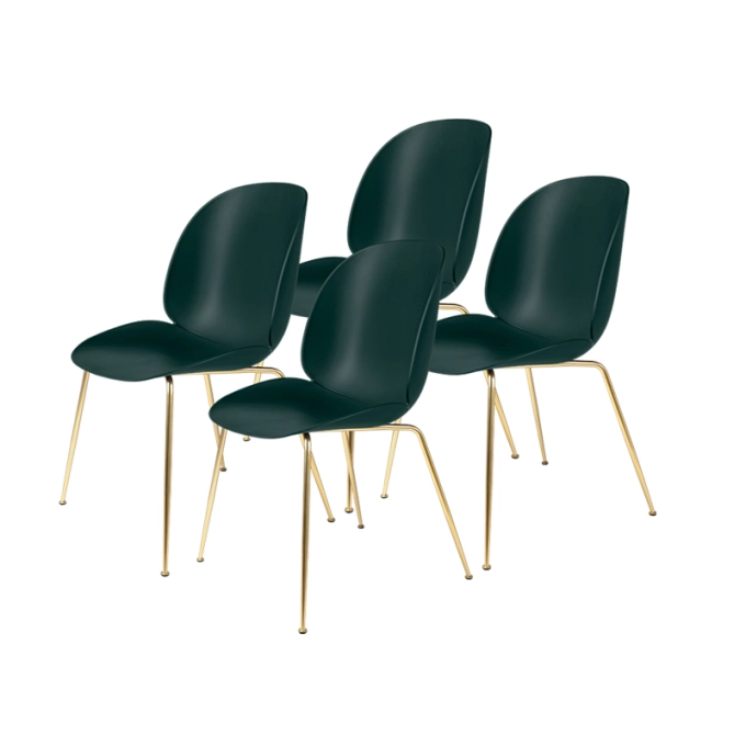 Chaise BEETLE Set de 4 Vert foncé GUBI