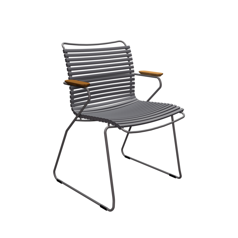 Chaise extérieur Chaise CLICK avec accoudoirs Gris foncé HOUE