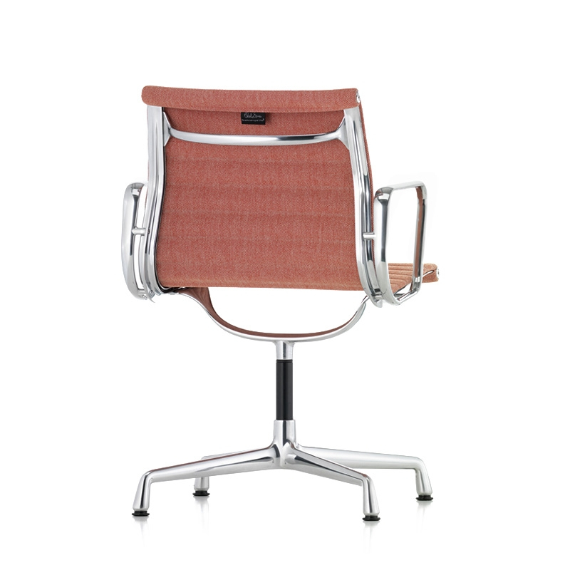 Chaise ALUMINIUM CHAIR EA 103 Fixe Rouge coquelicot/ ivoire VITRA