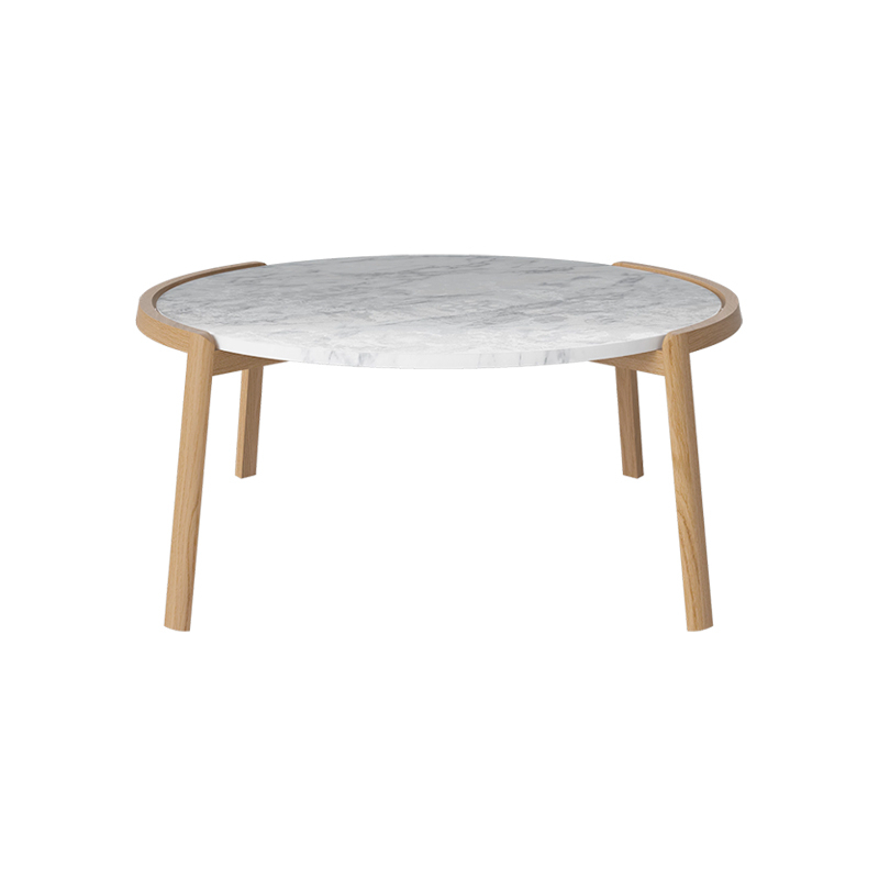 Table basse MIX Ø 94 Marbre gris blanc BOLIA