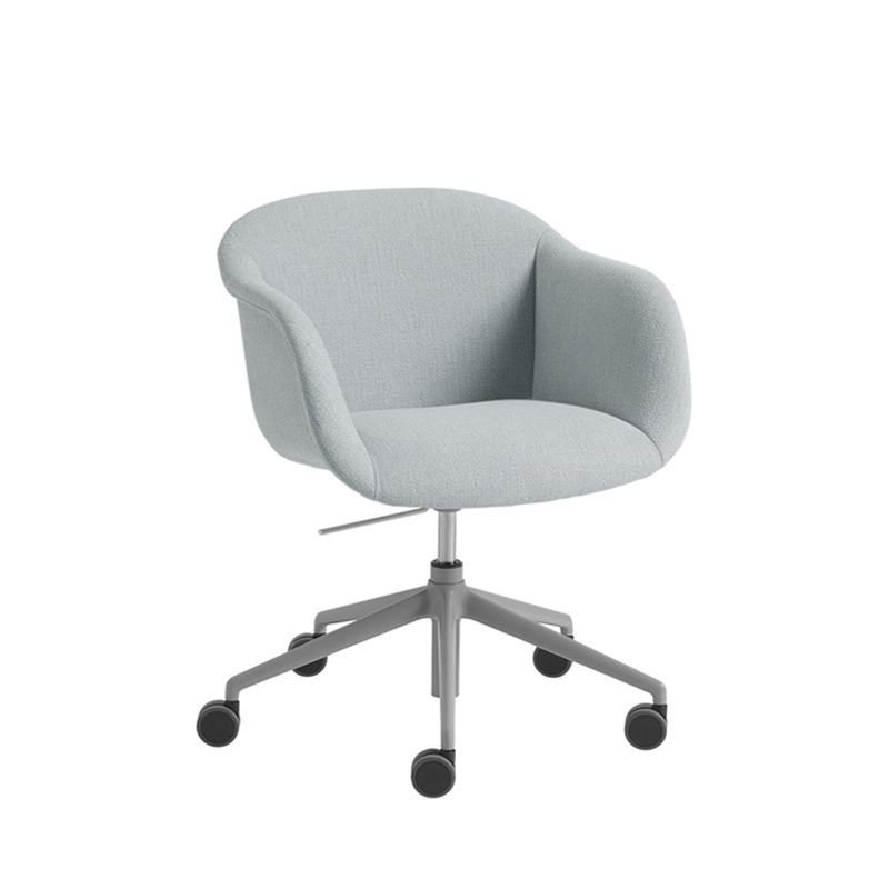 Chaise FIBER SOFT piètement à roulettes Ecriture 710/Gris MUUTO