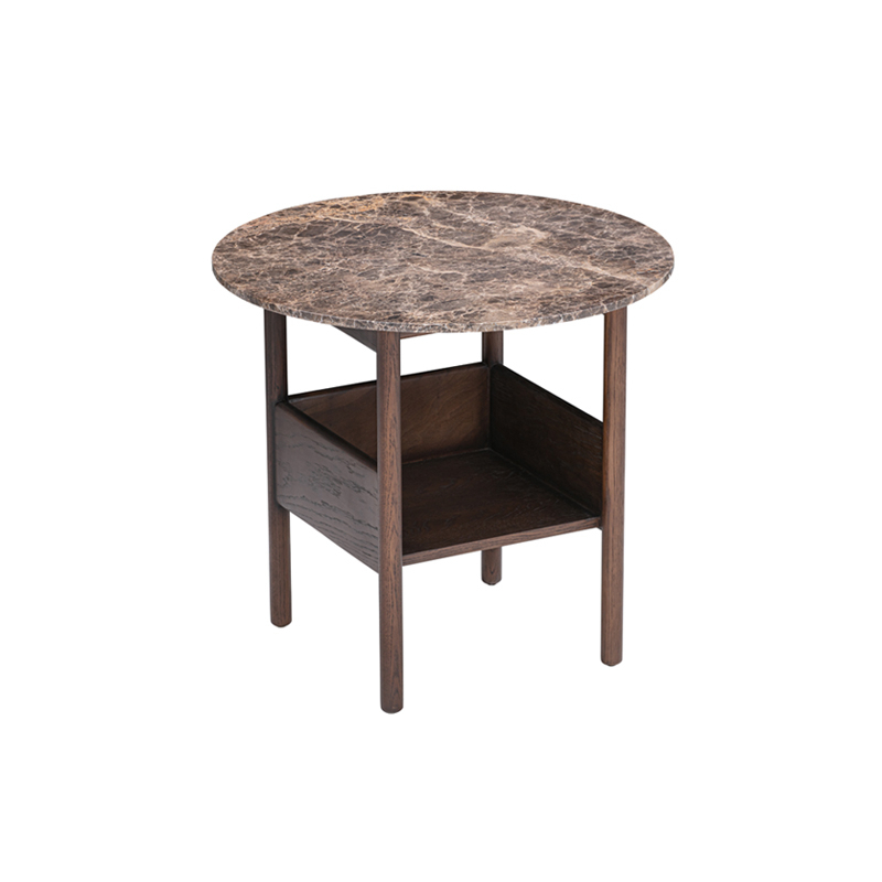 Table d'appoint guéridon COLLECT ROUND Marbre Emperador marron WENDELBO