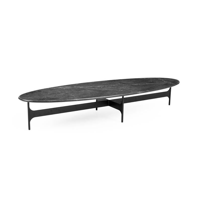 Table basse FLOEMA Ovale Marbre Marquina noir WENDELBO