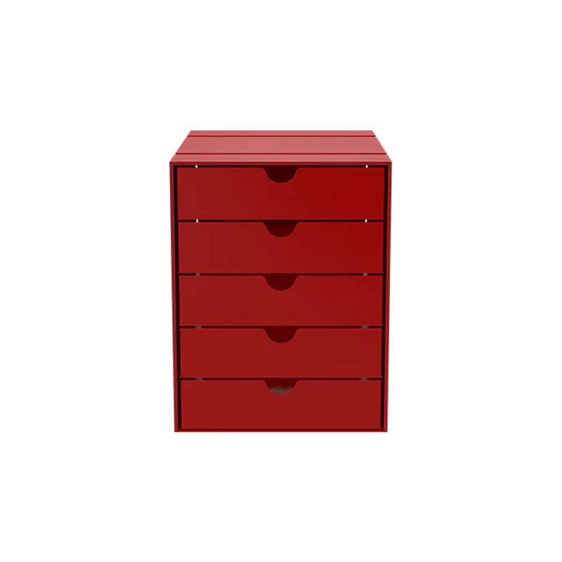 Petit rangement Boite USM INOS 5 tiroirs Rouge rubis USM USM HALLER