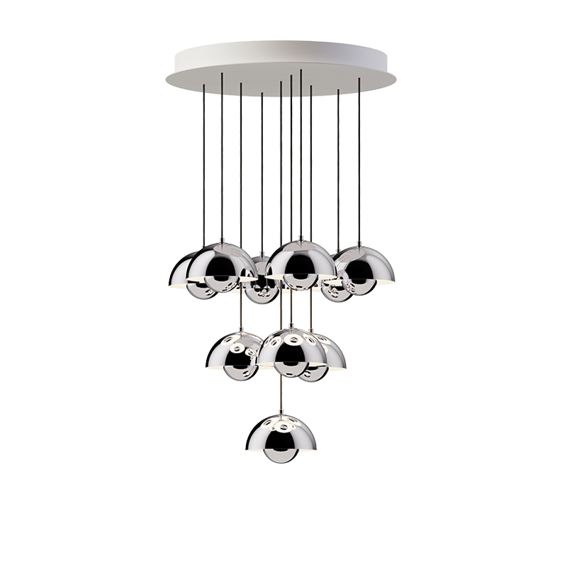 Suspension FLOWERPOT CHANDELIER VP10 Chrome AND TRADITION