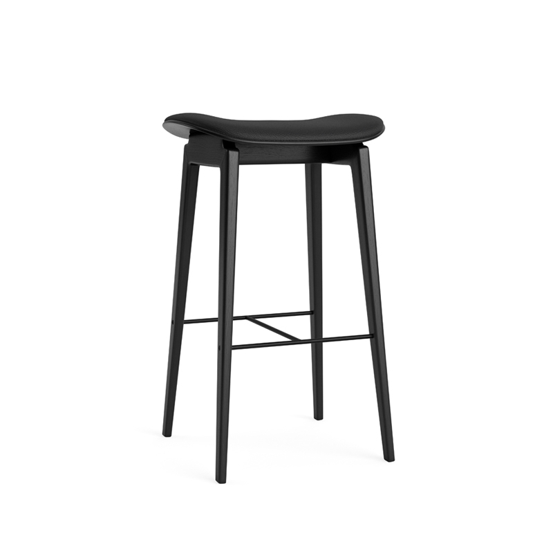Tabouret haut NY11 Cuir Ultra Black 41599/ chêne noir NORR11