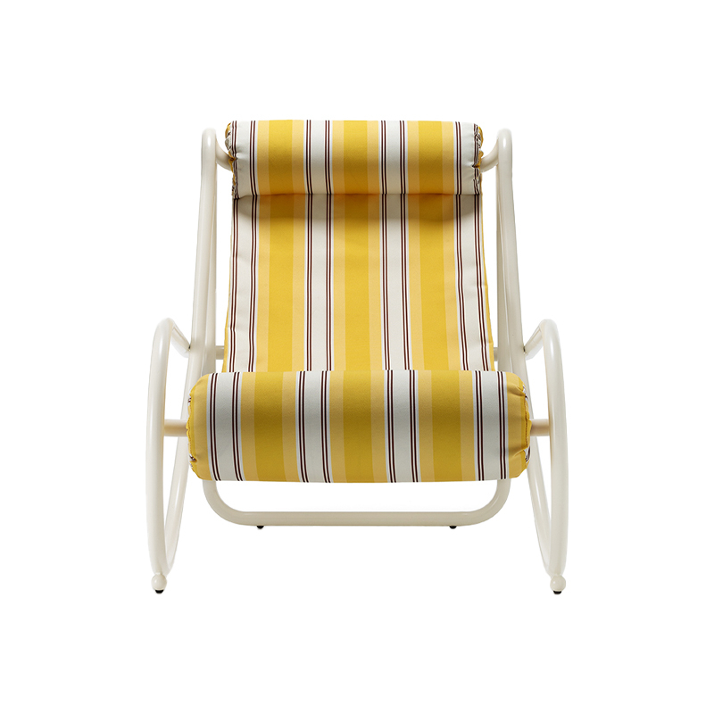Fauteuil extérieur Fauteuil LOCUS SOLUS 1964 Rayures jaunes Como JACQUEMUS & EXTETA