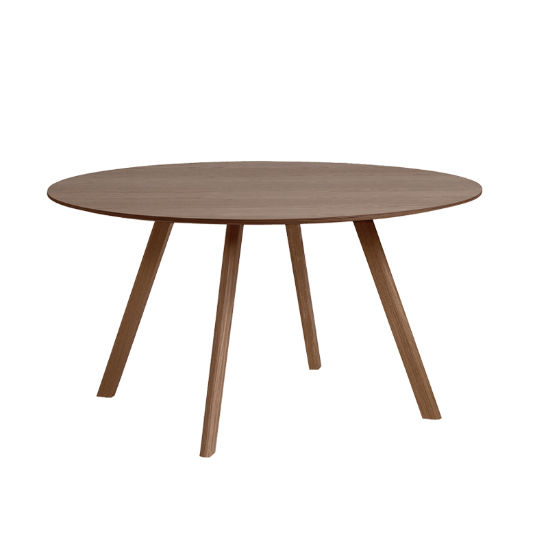 Table COPENHAGUE ROUND TABLE CPH25  Ø140 Noyer vernis à base d'eau HAY