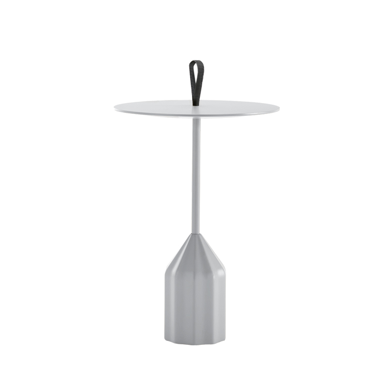 Table d'appoint guéridon BURIN MINI avec poignée Blanc VICCARBE