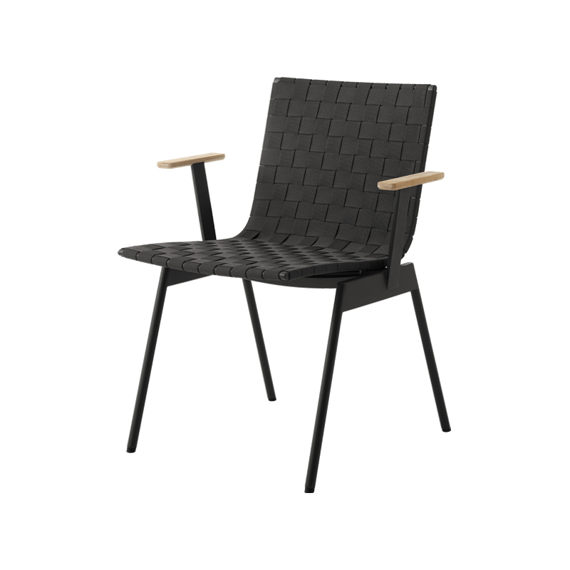 Chaise extérieur Chaise VILLE AV34 avec accoudoirs Noir AND TRADITION