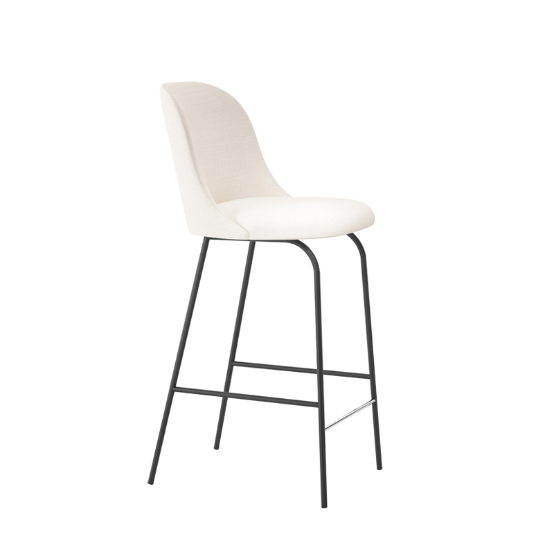 Tabouret haut ALETA dossier haut Ivoire 101 / Noir VICCARBE