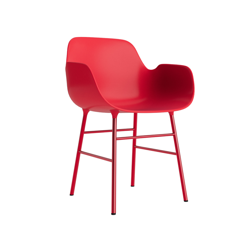 Chaise FORM ARMCHAIR piètement acier Rouge vif  Normann Copenhagen