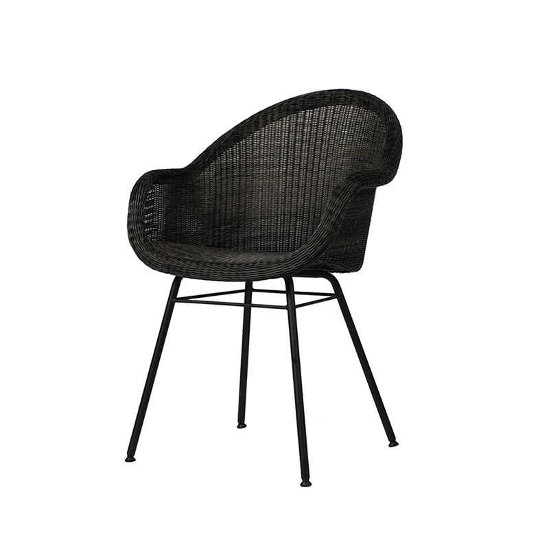 Chaise extérieur Petit fauteuil EDGARD Base acier Noir VINCENT SHEPPARD