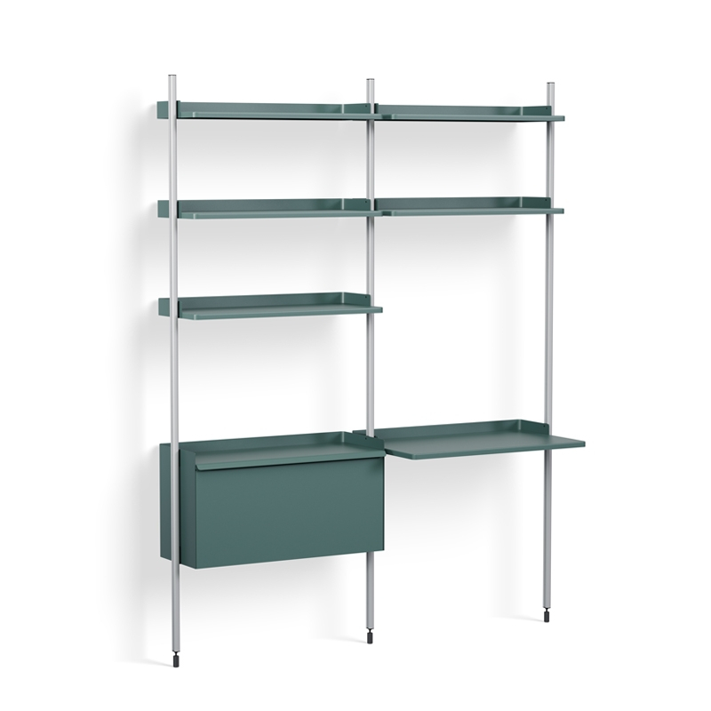 Bureau PIER SYSTEM 12 Bleu/ aluminium HAY