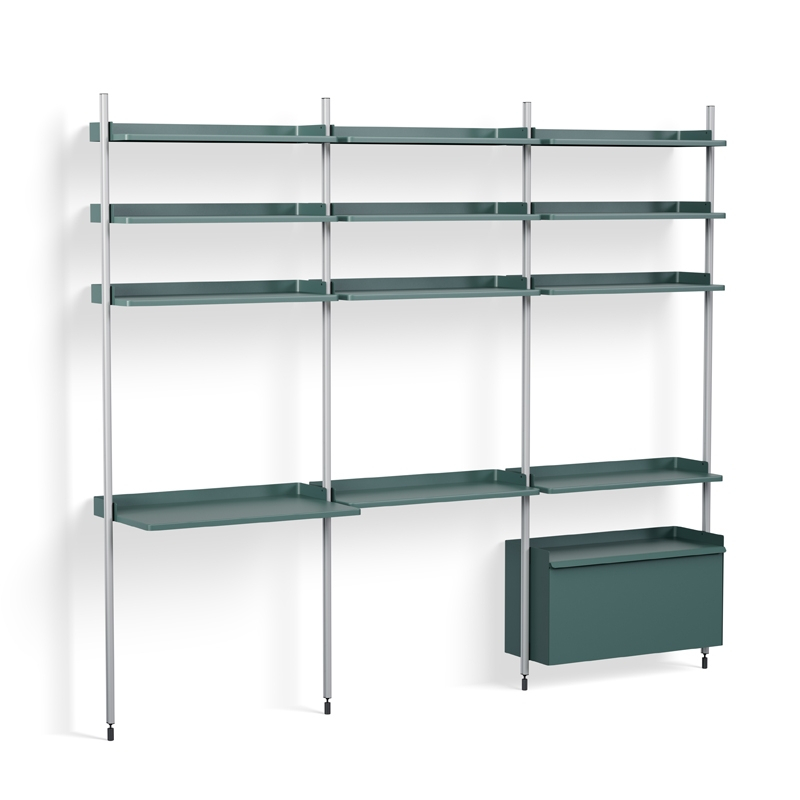 Bureau PIER SYSTEM 23 Bleu/ aluminium HAY