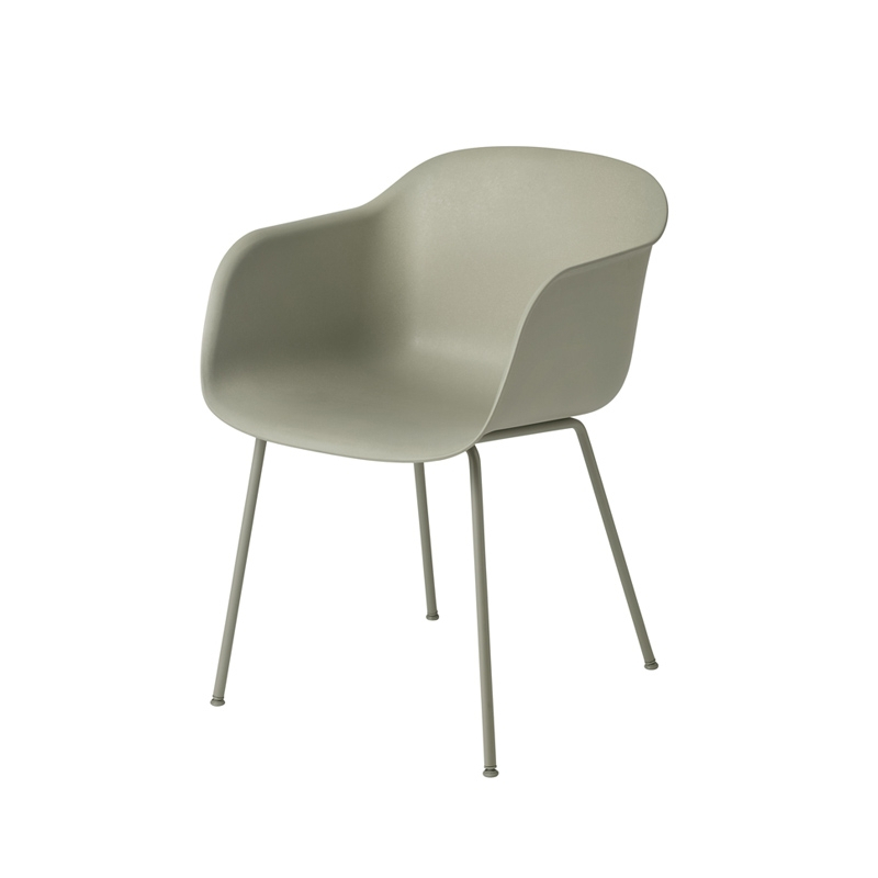 Chaise FIBER ARMCHAIR 4 pieds acier Vert cendré MUUTO