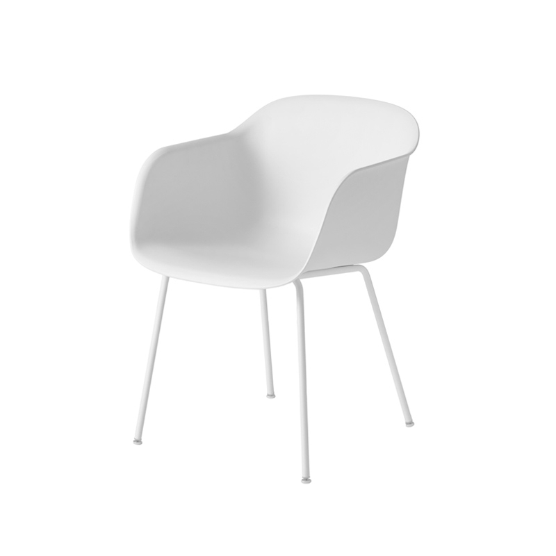 Chaise FIBER ARMCHAIR 4 pieds acier Blanc MUUTO