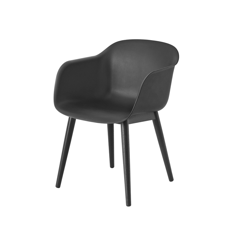 Chaise FIBER ARMCHAIR 4 pieds bois Noir MUUTO