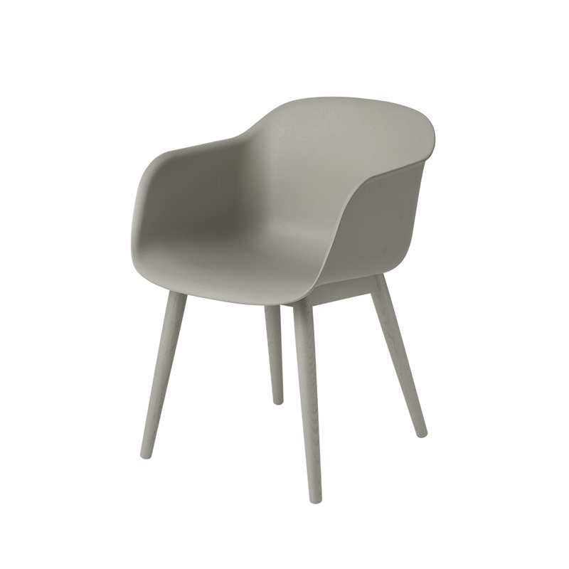 Chaise FIBER ARMCHAIR 4 pieds bois Gris MUUTO