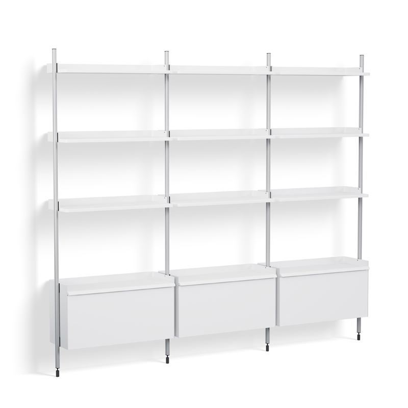 Etagère PIER SYSTEM 133 Blanc/ aluminium HAY