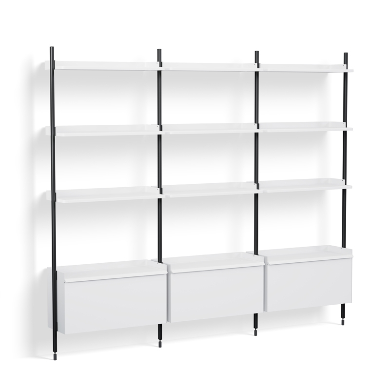 Etagère PIER SYSTEM 133 Blanc/ noir HAY