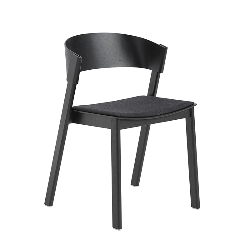 Chaise COVER SIDE CHAIR assise tissu Noir 183 MUUTO