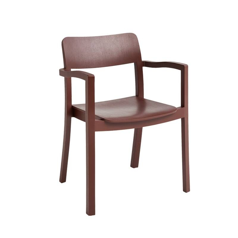 Chaise PASTIS avec accoudoirs Rouge foncé HAY