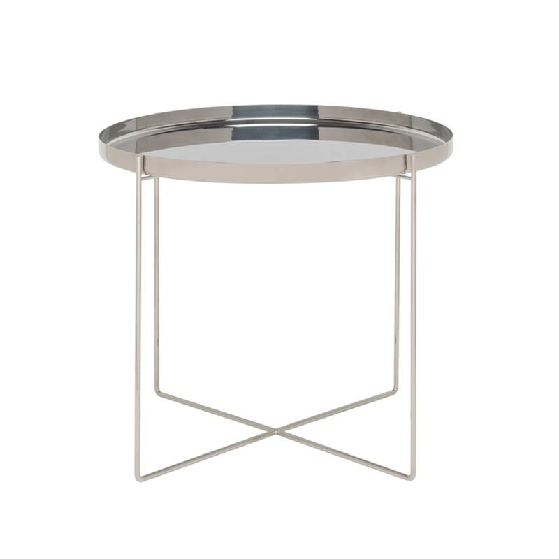 Table d'appoint guéridon CM05 HABIBI Ø 57 x H 47 Inox E15