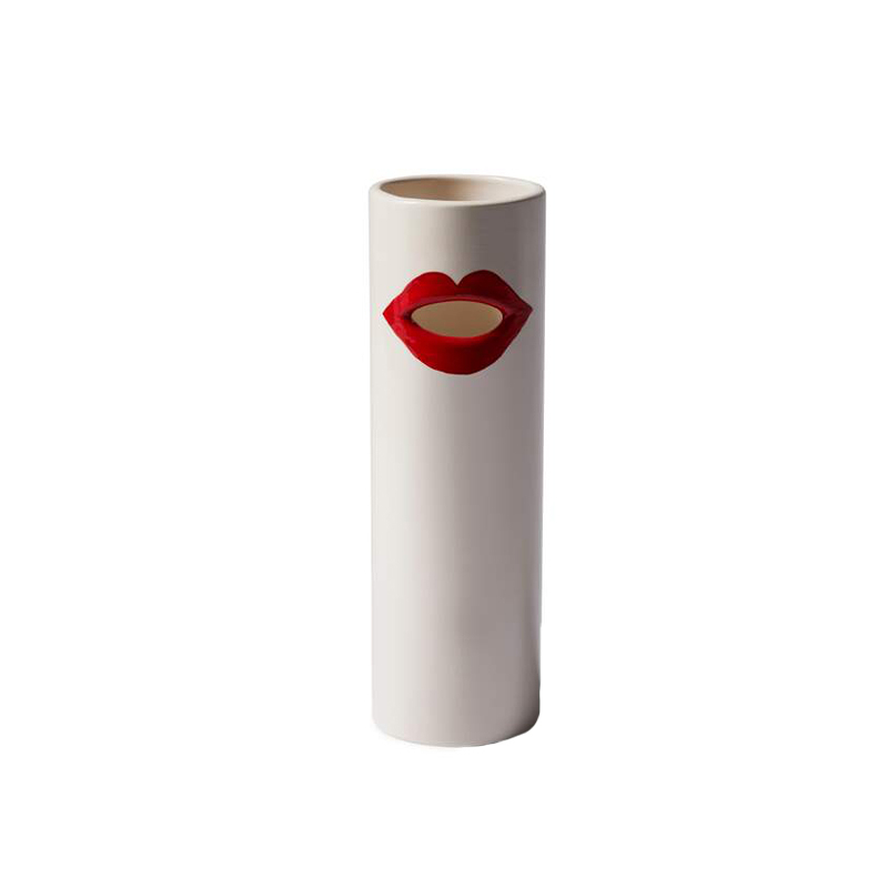 Vase Vase IMPRONTA BOCCA Rouge et blanc CASSINA