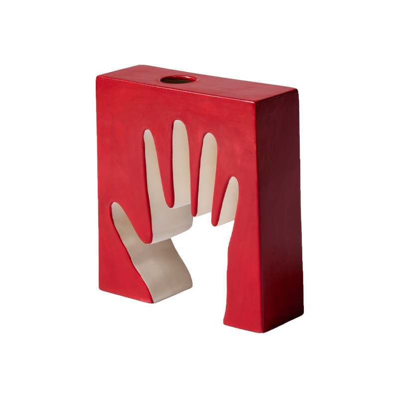 Vase Vase IMPRONTA MANO Rouge et blanc CASSINA