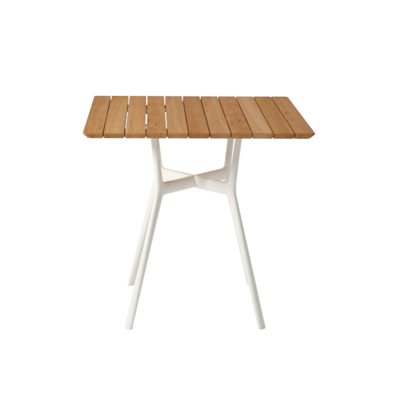 Table extérieur Table BRANCH 80x80 Teck/Blanc TRIBU