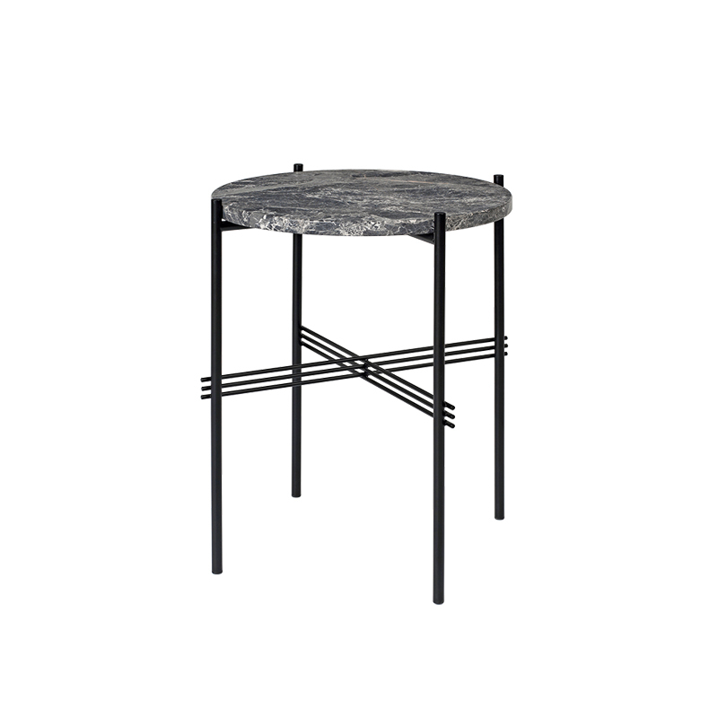 Table d'appoint guéridon TS SIDE Ø 40 Marbre Emperador gris GUBI