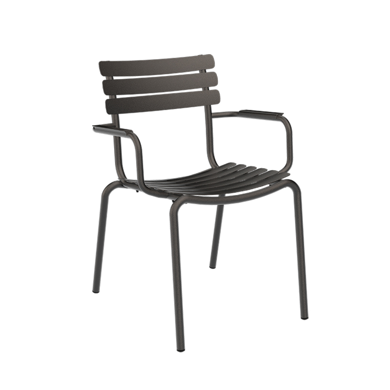 Chaise extérieur Chaise ALUA avec accoudoirs Noir HOUE