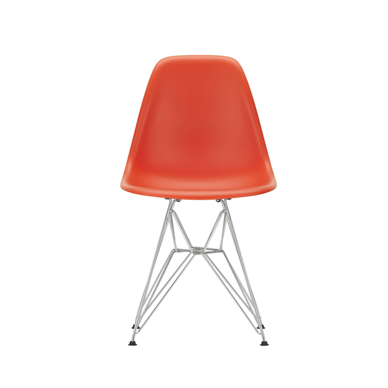 Chaise EAMES PLASTIC CHAIR DSR Pieds Tour Eiffel Rouge coquelicot RE VITRA