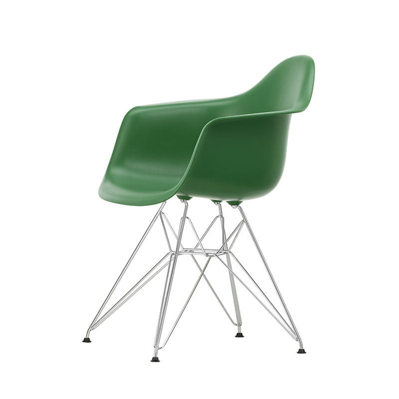 Chaise EAMES PLASTIC ARMCHAIR DAR pieds Tour Eiffel Vert émeraude RE VITRA