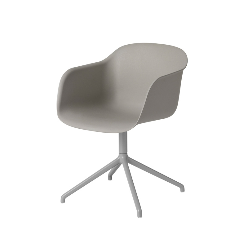 Chaise FIBER ARMCHAIR pied central Gris MUUTO