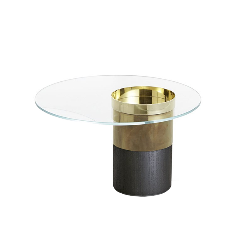 Table basse HAUMEA M Laiton/ laiton bruni/ bois laqué noir GALLOTTI & RADICE