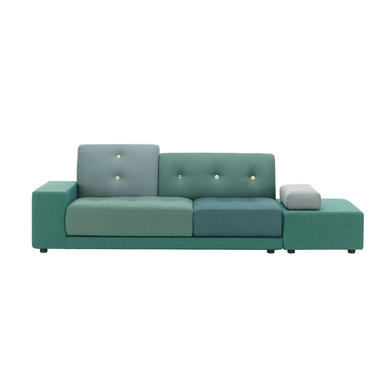 Canapé POLDER Mélange de tissus "The Sea Greens“/ boutons clairs VITRA