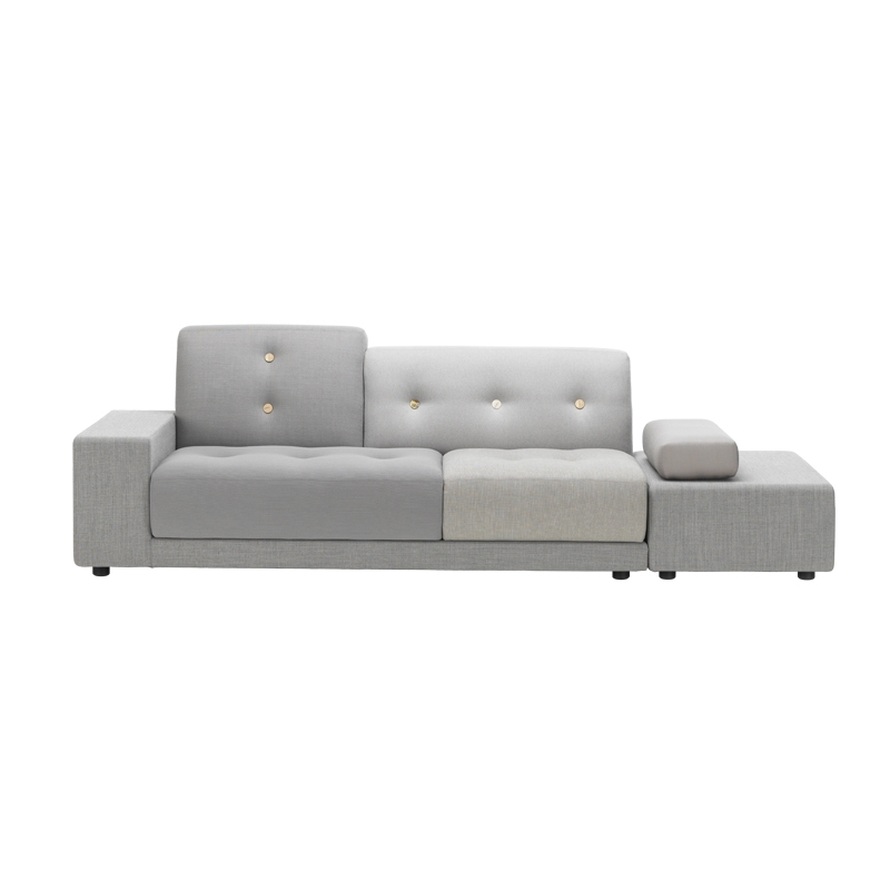 Canapé POLDER Mélange de tissus "The Pebble Greys“/ boutons clairs VITRA