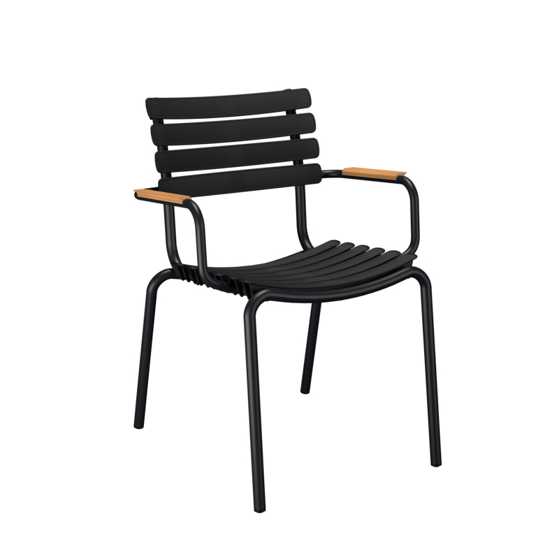 Chaise extérieur Chaise RECLIPS accoudoirs bambou Noir HOUE